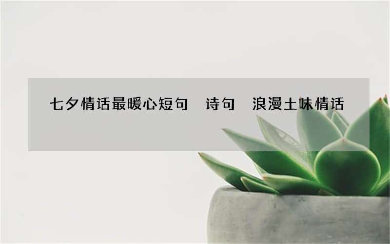 七夕情话最暖心短句 诗句 浪漫土味情话